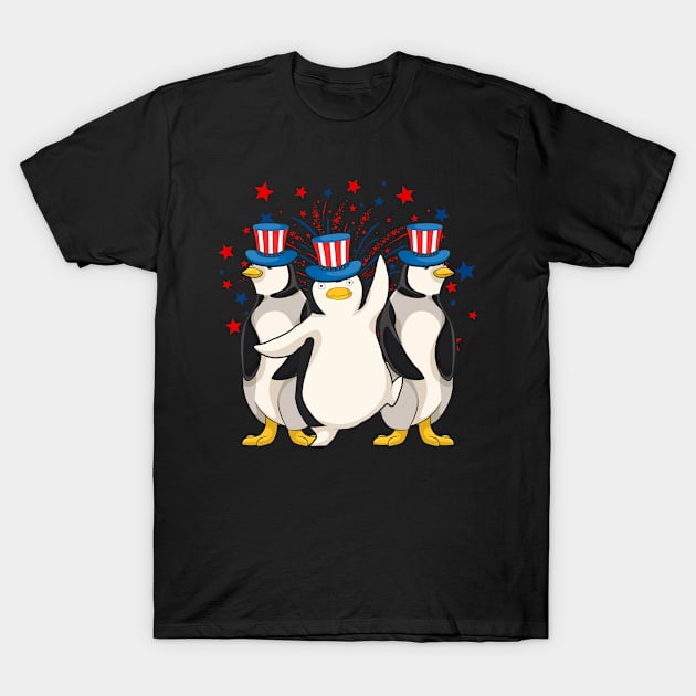 US Flag American 4th Of July Animal Penguin T-Shirt by shirtsyoulike